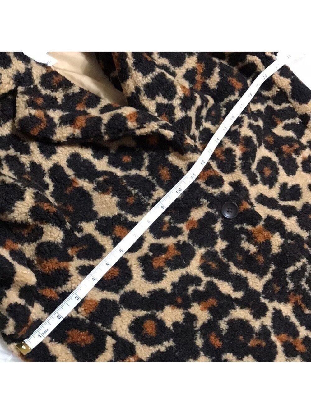 Daily Ritual Women’s Brown & Black Leopard Teddy Bear Lapel Coat Size Small - Picture 4 of 13